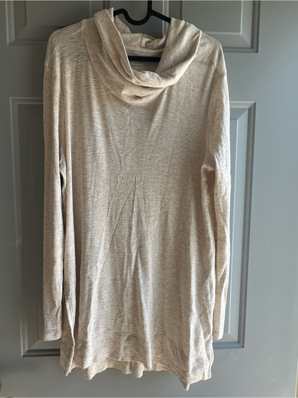Light Beige Women's Lightweight Cowl Neck Sweater